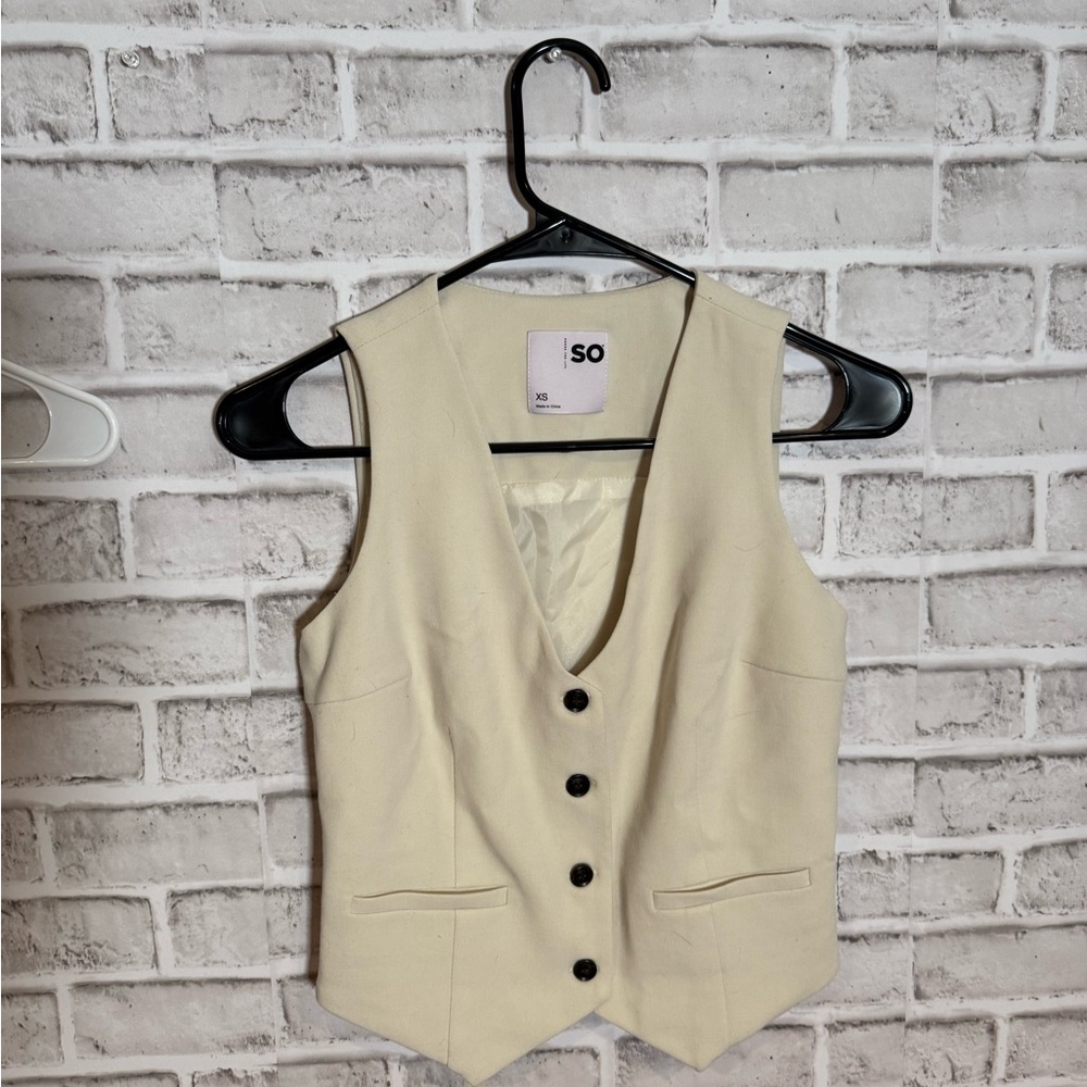 Cream Button-Up Vest